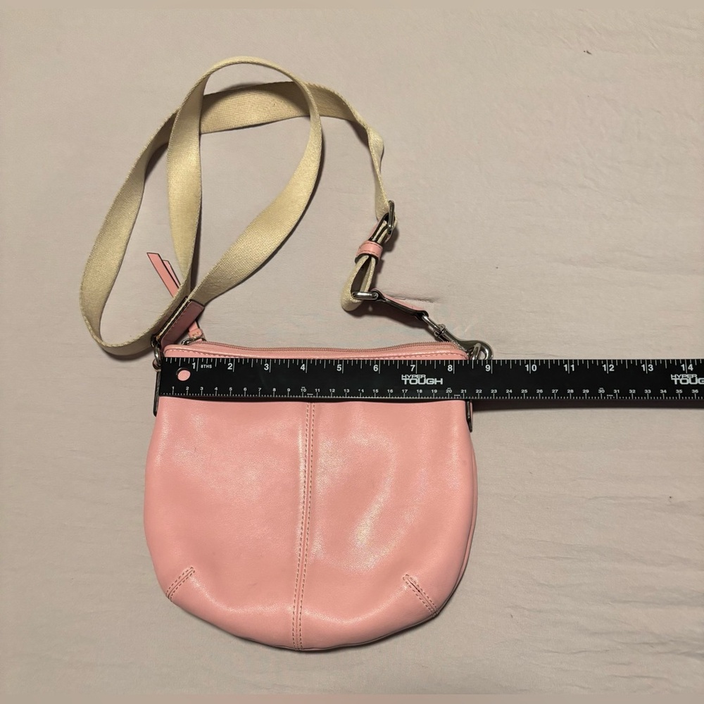 COACH Pink Leather Swing Pack Purse SOHO Crossbody Bag - Picture 14 of 16